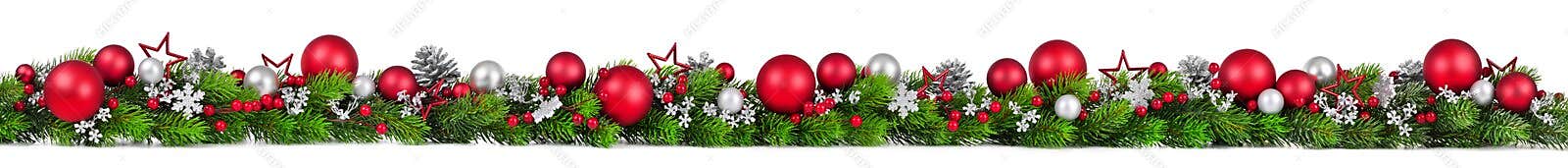 Christmas border on white, extra wide