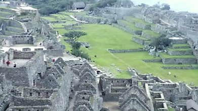 View of the ancient Inca City of Machu Picchu. The 15-th century Inca site. 'Lost city of the Incas'.