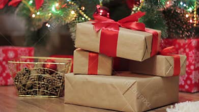 Christmas gifts under the Christmas tree
