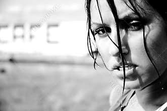 Girl sweating after workout