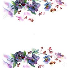 Cute watercolor flower frame.