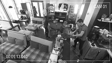 The camera recording the burglary