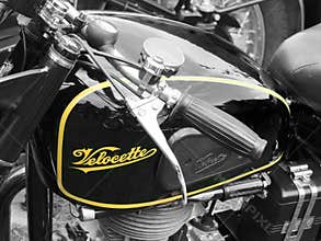 Vintage motorcycle in close up