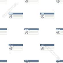Generic Bank Check Icon Seamless Pattern