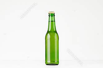 Green longneck beer bottle 330ml, mock up.