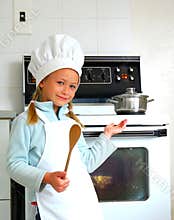 Child chef cooking