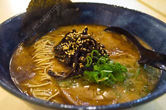 Japanese Black Garlic Broth Ramen