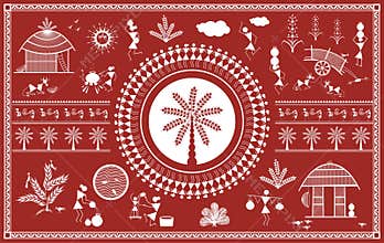 Indian tribal Painting. Warli Painting