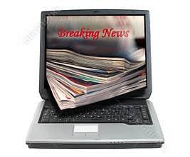 Breaking news-clipping path