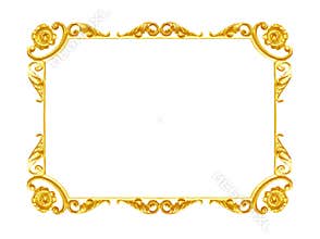 Ornament elements, vintage gold frame floral designs