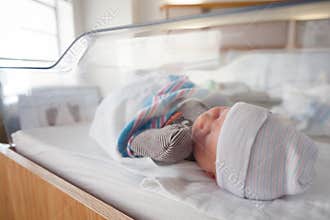 Newborn Baby in Hospital Room