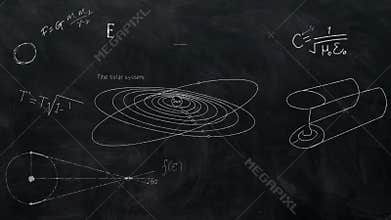 Astronomy Equations Chalkboard Black
