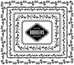 Vintage decorative nature borders. Hand drawn vector elements