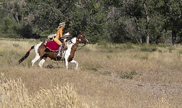 CASPER, WY__CIRCA Â JULY Â 2015__Soldiers and indians reenactment in Casper, Wy. circa July 2015