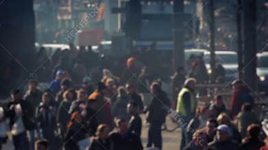 Crowd Of People Deep In City Bokeh