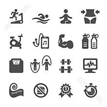 Fitness icon set, vector eps10