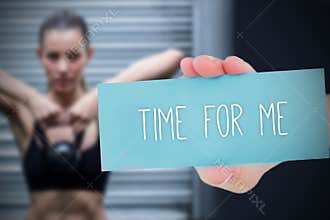 Time for me against people background