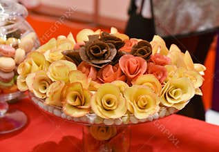 Catering, sweet rose dessert