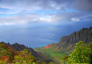 Napali valley along the coast of Kauai, Hawaii
