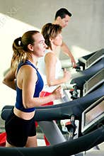 Running in the gym