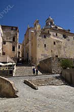 Square in old city Calvi on island Corsica,France