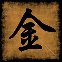 Metal Chinese Calligraphy Five Elements