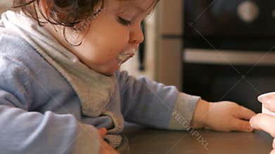 Mother feeding her baby