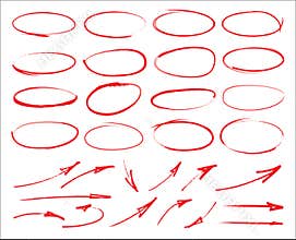 Vector marker circles and arrows