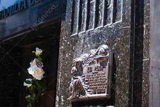 Plaque on Grave of Evita Peron