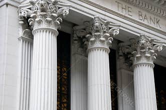 Ionic columns of a bank building