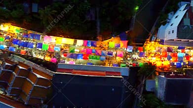 Maesot Walking Street.Birdeye view.