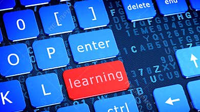Learning inscription on the keyboard button