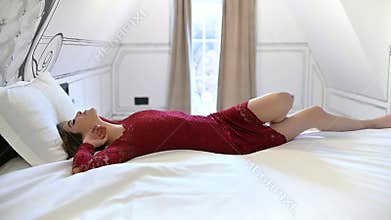 Tourist Woman Enjoying Accommodation