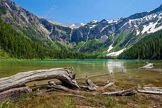 Scenic mountain views, Avalanche Lake, Glacier National Park Montana