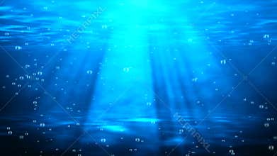 Abstract Beautiful Soap Bubbles Fly Up Blue Underwater Background 4K 3D Green Screen loop Animation