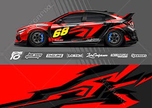 Abstract stripe racing background for wrap vehicle.