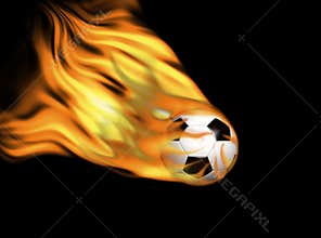 Soccer ball on fire