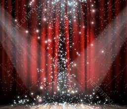 Red curtain with star