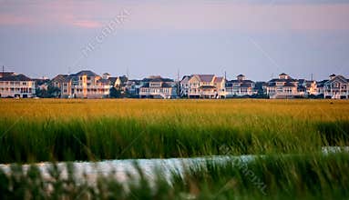 Beautiful waterfront homes by the bay near Bethany Beach, Delaware, U.S