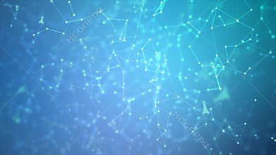 Abstract background Dot and connect line for cyber technology futuristic and network connection concept with dark and grain proces