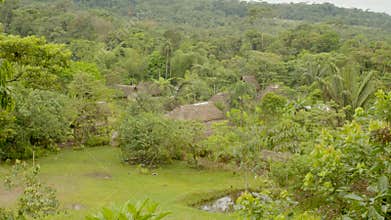 Panoramic View Of An Indigenous Community In The Amazon Rainforest