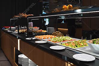 Self-service restaurant, catering food