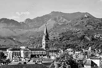 A view of the Catholic Church in Lourdes