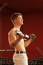 The man in fitness centre