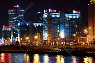 Minsk at Night. Belarus, Europe.