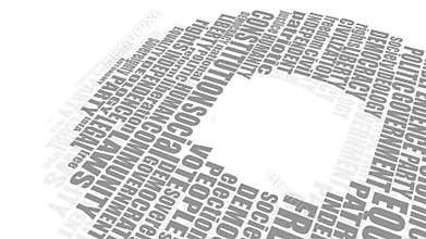 Democracy tags cloud concept