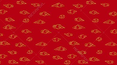 Red gold cloud chinese background animation