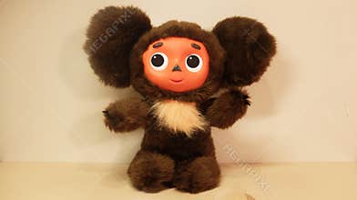 Beautiful russian toy cheburashka - kind teddy bear with big ears