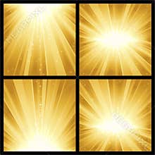 Golden light bursts