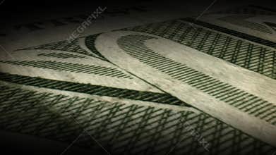 Vintage Dollar Bill Close Up Texture Animation